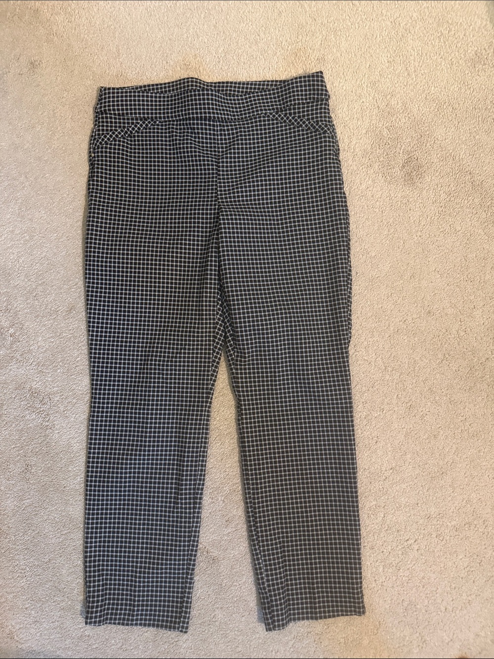 Briggs New York Black & White Check Stretchy Cropped Pants
